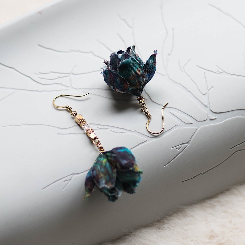 Lotus - Earrings & Clip-ons - Other Materials Blue