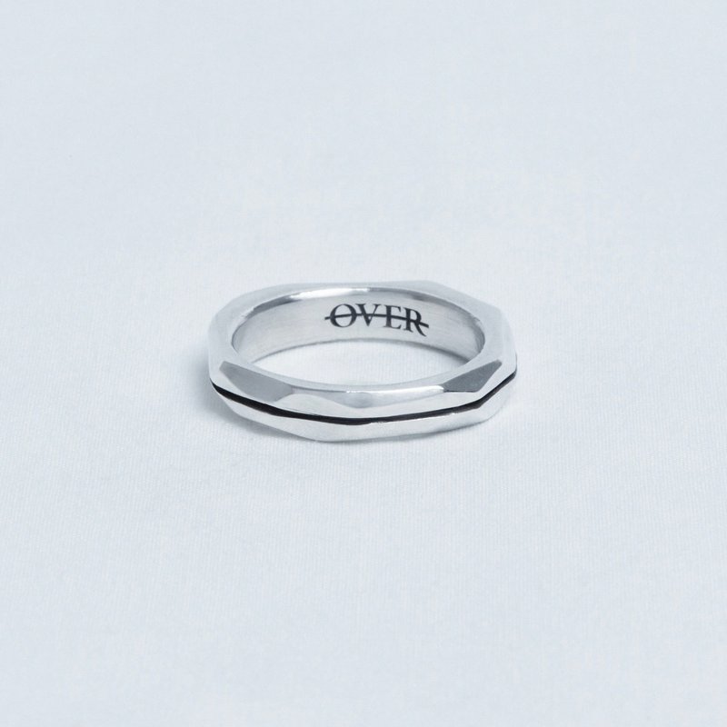 One line stone ring - แหวนทั่วไป - เงินแท้ สีเงิน