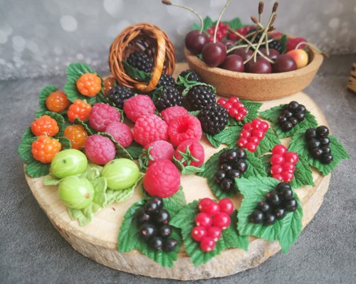 FRUIT STORIES 微型漿果童話花園微型模型家居裝飾假玩具