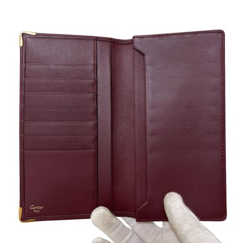 ⭐️未使用品⭐️　カルティエ　マストライン　長財布　二つ折り財布　ボルドー 本物 Cartier カルティエ 長財布 二つ折り 札入れ マストライン