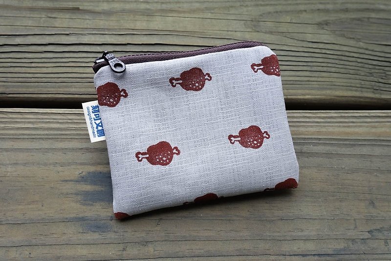 //Any coin purse/Gourmet map//Meat type - Coin Purses - Cotton & Hemp Gray