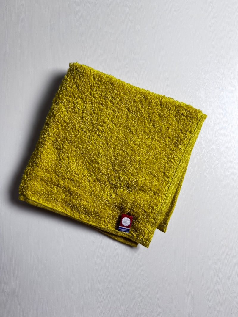 Japan Paddy Happy Handkerchief Organic Standard Imabari Square Handkerchief Earthy - Towels - Cotton & Hemp Yellow