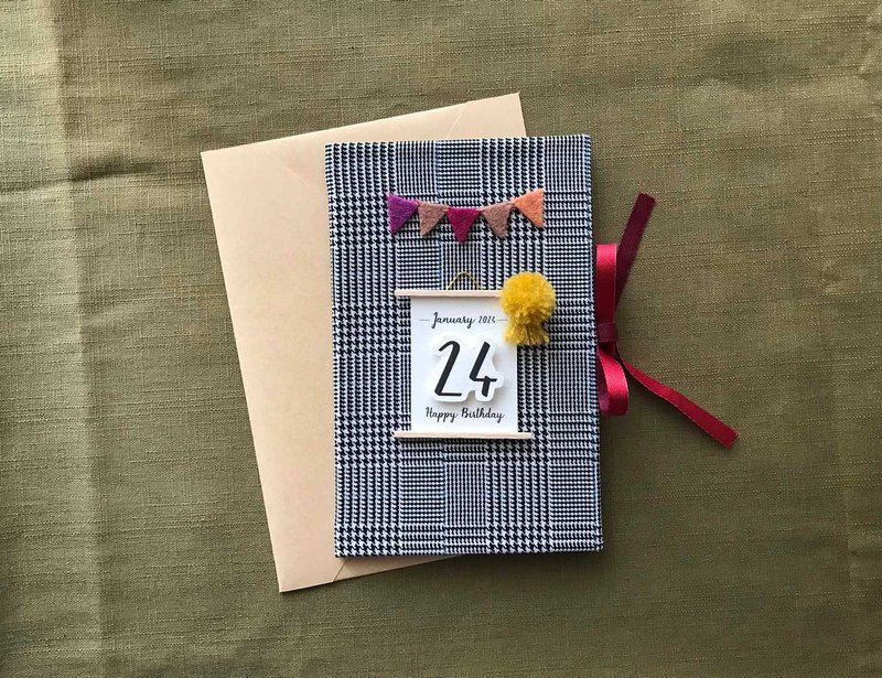 專屬於你的祝福 | 手工卡片 | 生日卡 Handmade  card 格子 - 卡片/明信片 - 紙 多色