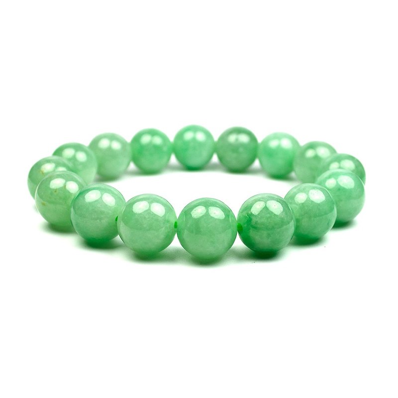 Jadeite Natural Jade Bright Green 13mm Bracelets Japanese Elastic Cord