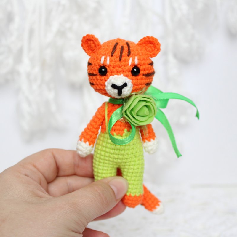 Tiger keychain pattern crochet  Amigurumi tiger toy pattern PDF in English - Knitting, Embroidery, Felted Wool & Sewing - Thread Multicolor