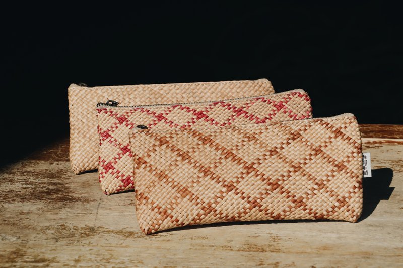 Simple Life Series | Diamond Pattern Long Pencil Case - กล่องดินสอ/ถุงดินสอ - พืช/ดอกไม้ 