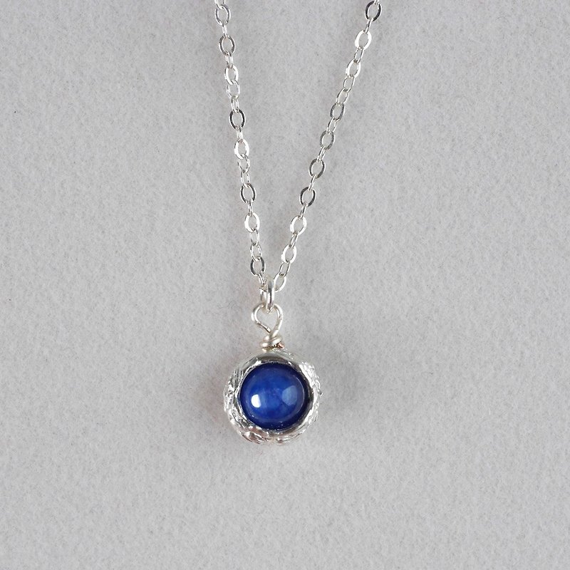 Natural Stone Sterling Silver Necklace - Free Gift Wrapping - Necklaces - Semi-Precious Stones Blue