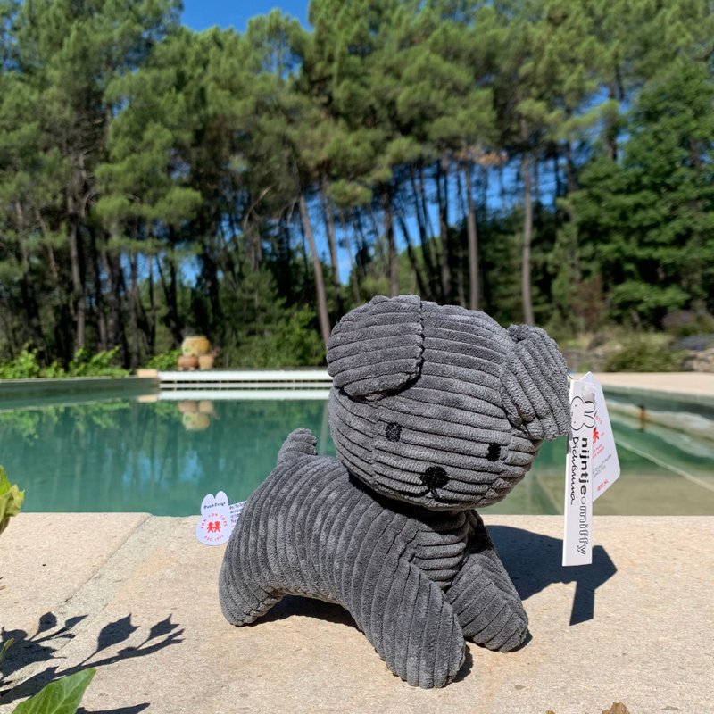 荷蘭 Bon Ton Toys | Snuffy狗 燈芯絨娃娃 灰色 17cm - 公仔/玩偶 - 其他材質 灰色