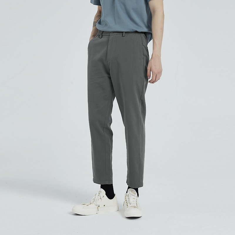 Autumn and winter daily light washing straight tube nine points casual trousers - Men's Pants - Cotton & Hemp Gray