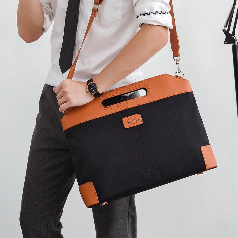 Tote Bag Briefcase Briefcase Crossbody Bag Personality Vigor - Black - Briefcases & Doctor Bags - Waterproof Material Black