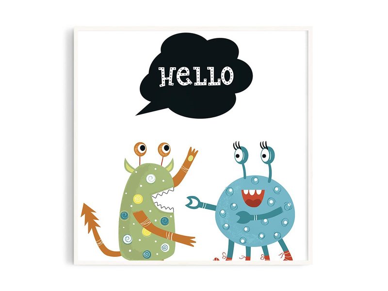 Monster Love 1_8丨Illustration/Hanging Picture/Poster/Made in Taiwan/Log Picture Frame/A4/Customized - โปสเตอร์ - กระดาษ ขาว