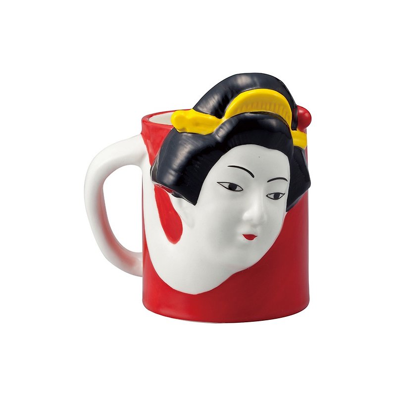 Japanese sunart mug - long neck women - Mugs - Pottery Multicolor
