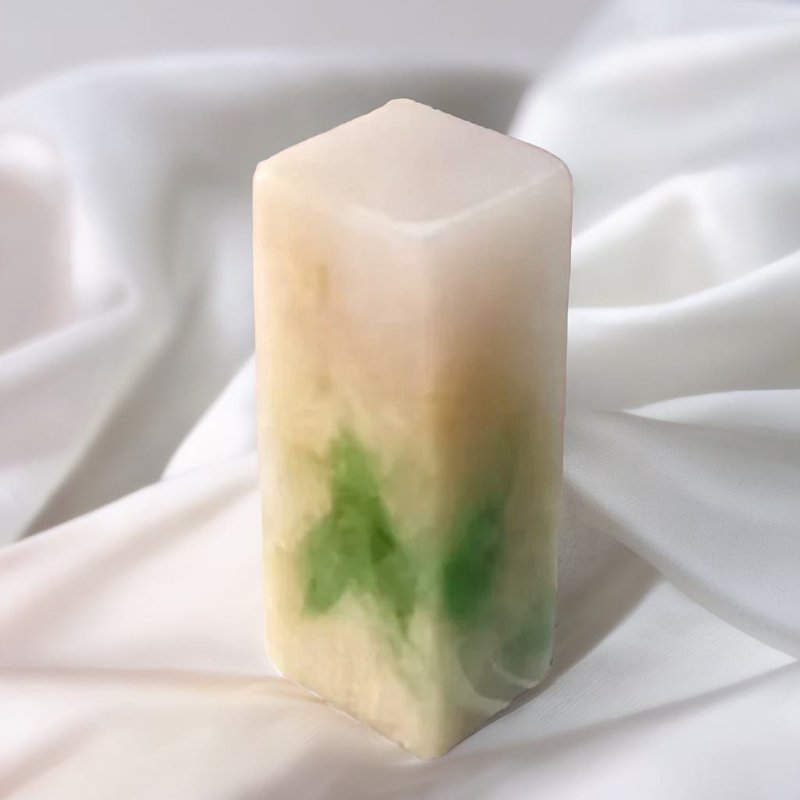 Green Flower Jade Stamp| Natural Burmese Jade A Grade Jade | Gifts - ตราปั๊ม/สแตมป์/หมึก - หยก สีเขียว