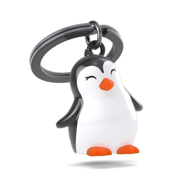 【Metalmorphose】MTM Penguin Keychain Animal Shape Pendant/Gift - ที่ห้อยกุญแจ - โลหะ ขาว