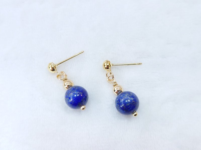 Lapis lazuli earrings/earhooks/ Clip-On - ต่างหู - เครื่องประดับพลอย สีน้ำเงิน