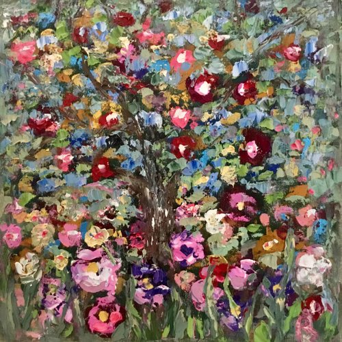 Ka-gan.art Apple tree original oil painting