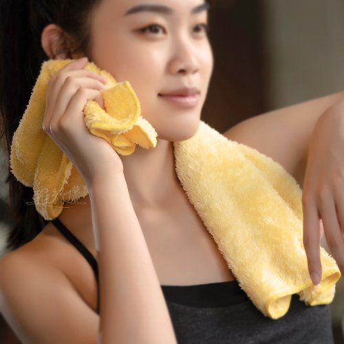 居家魔法師 雅絲儂 羽蝶絨白金抗菌毛巾-菠蘿黃(30x80cm) MIT台灣精品獎商品