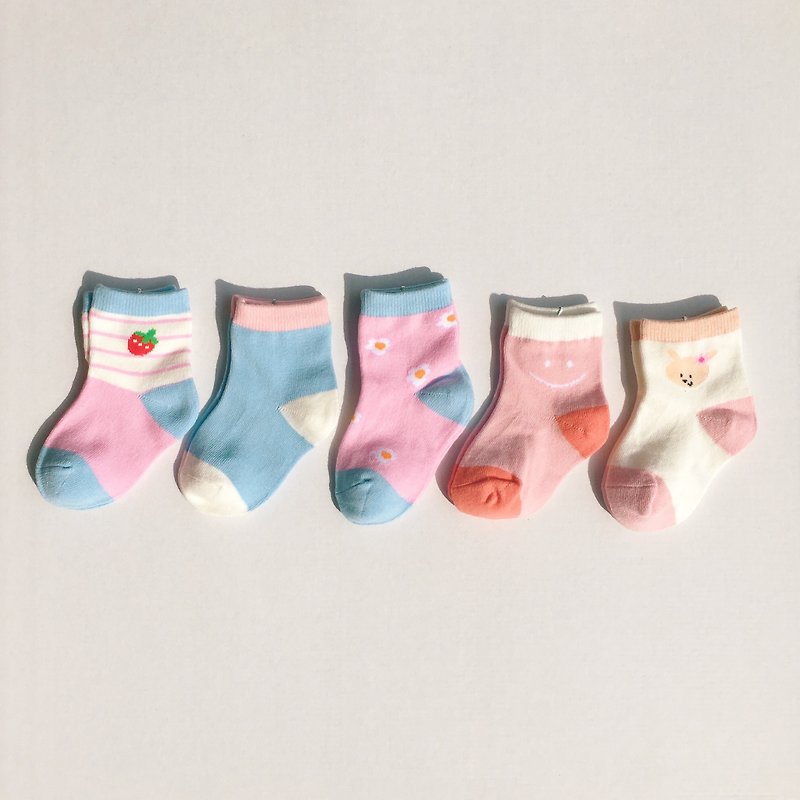 Pastel Socks Set of 5 - อื่นๆ - ผ้าฝ้าย/ผ้าลินิน หลากหลายสี