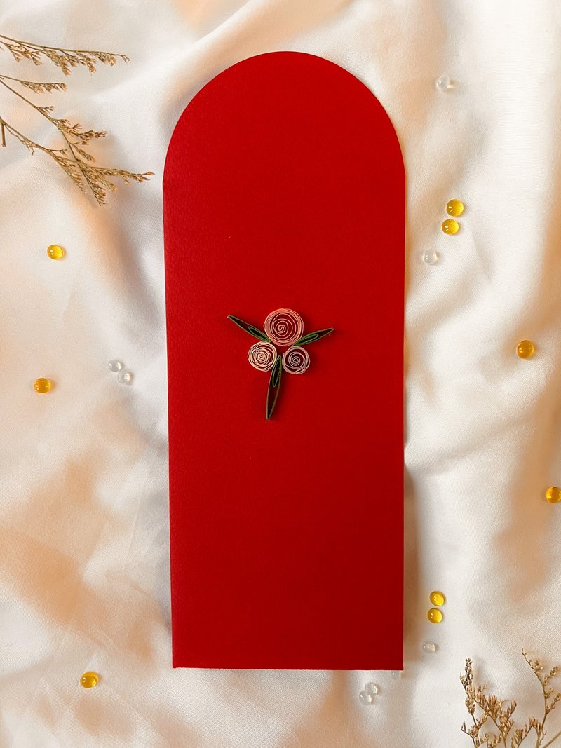 手工捲紙紅包—朵朵玫瑰 - 紅包袋/春聯 - 紙 紅色