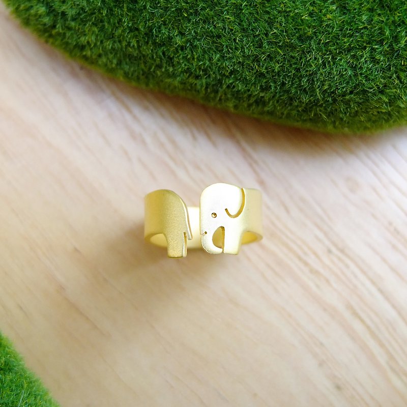 Ring Elephant - 戒指 - 其他金屬 金色