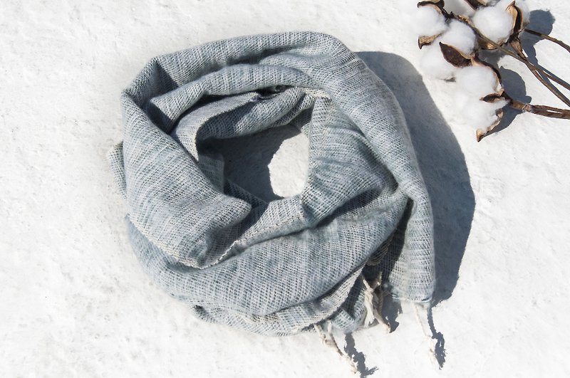 Christmas gift pure wool scarf / handmade knit scarf / woven scarf / pure wool scarf - marble - ผ้าพันคอ - ขนแกะ หลากหลายสี