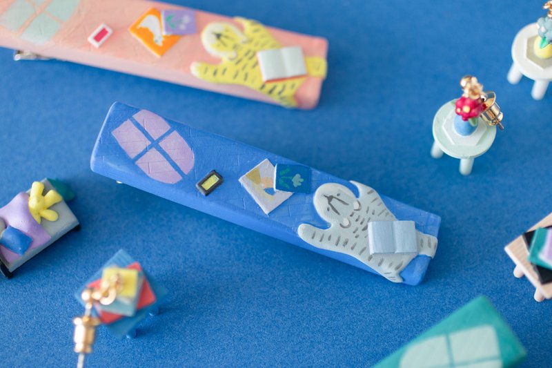 Room -floor- Hair clip blue - เครื่องประดับผม - พลาสติก หลากหลายสี