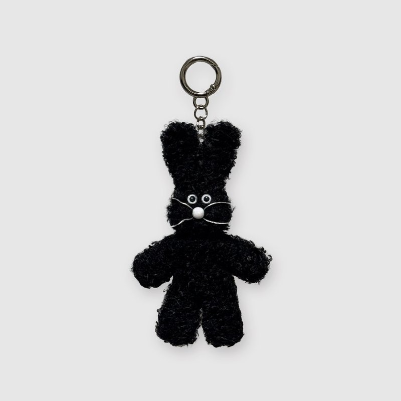 Black Bunny keyring - 鑰匙圈/鑰匙包 - 壓克力 黑色
