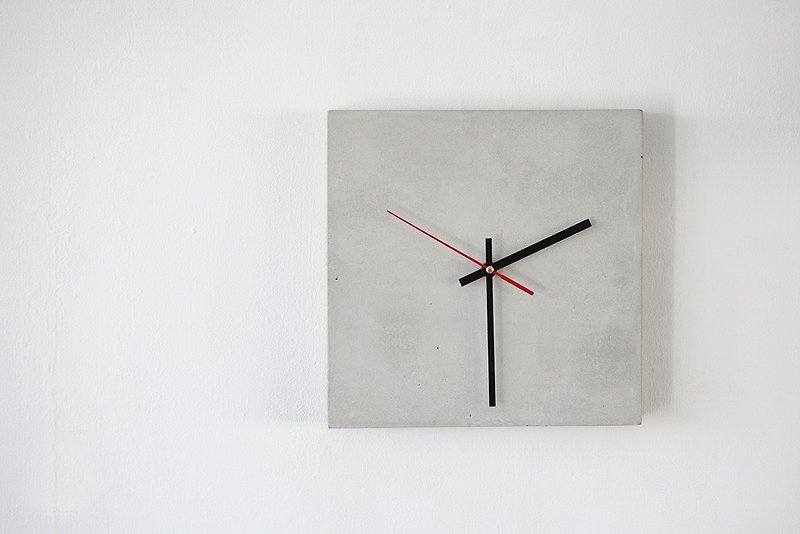 セメントの正方形の鐘 - 時計 - コンクリート グレー