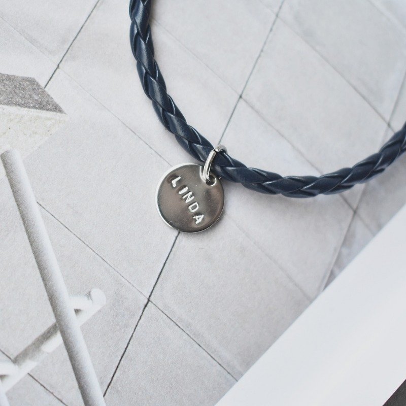 ZHU.Handmade Bracelet | Knocking Twist Bracelet - Single Ring (Christmas Gift / Couple / Anniversary / Male) - สร้อยข้อมือ - หนังเทียม สีน้ำเงิน
