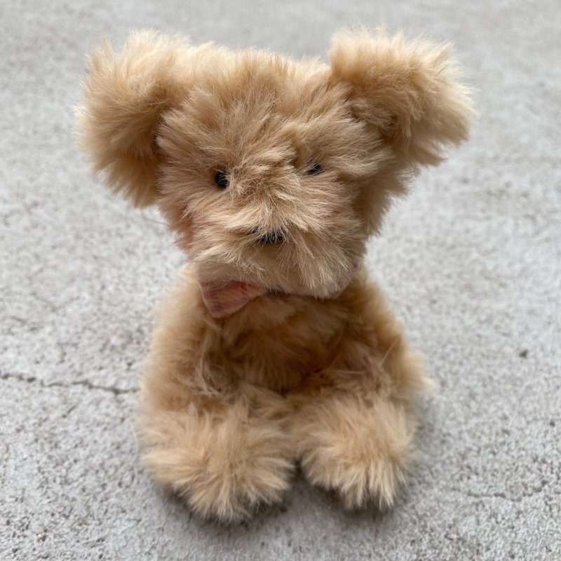 Light coffee bear sitting 10cm - hairy root twist stick handmade/dirty cute wandering zoo/doll doll - Stuffed Dolls & Figurines - Other Man-Made Fibers Khaki