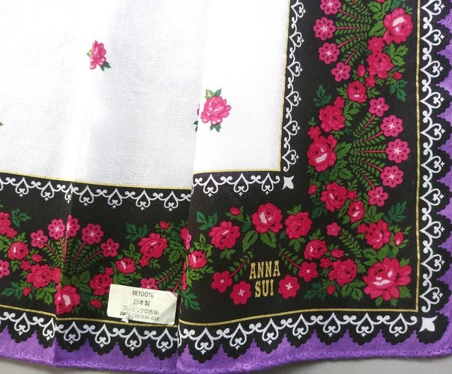ANNASUI レア⭐︎ハンカチ ANNA SUI ハンカチ ローズアーガイル タオルハンカチ レディース