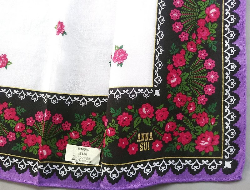 Anna Sui Vintage Handkerchief Women Handkerchief Floral 20x 20 inches