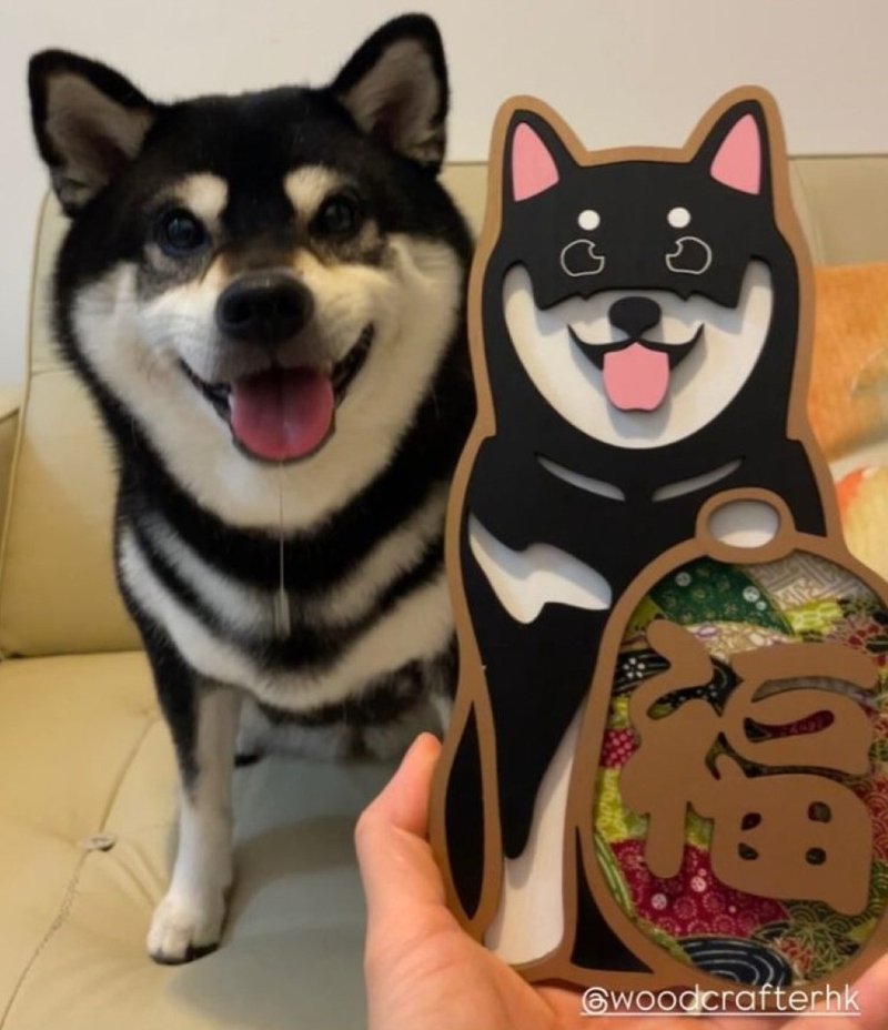 柴犬造型木製擺設 (可客製化) - 擺飾/家飾品 - 木頭 多色