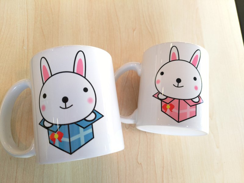 The Best Gift_Bunny Couple Pair Cup - แก้วมัค/แก้วกาแฟ - เครื่องลายคราม 