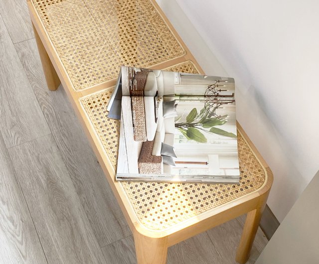 Wood deals rattan bench