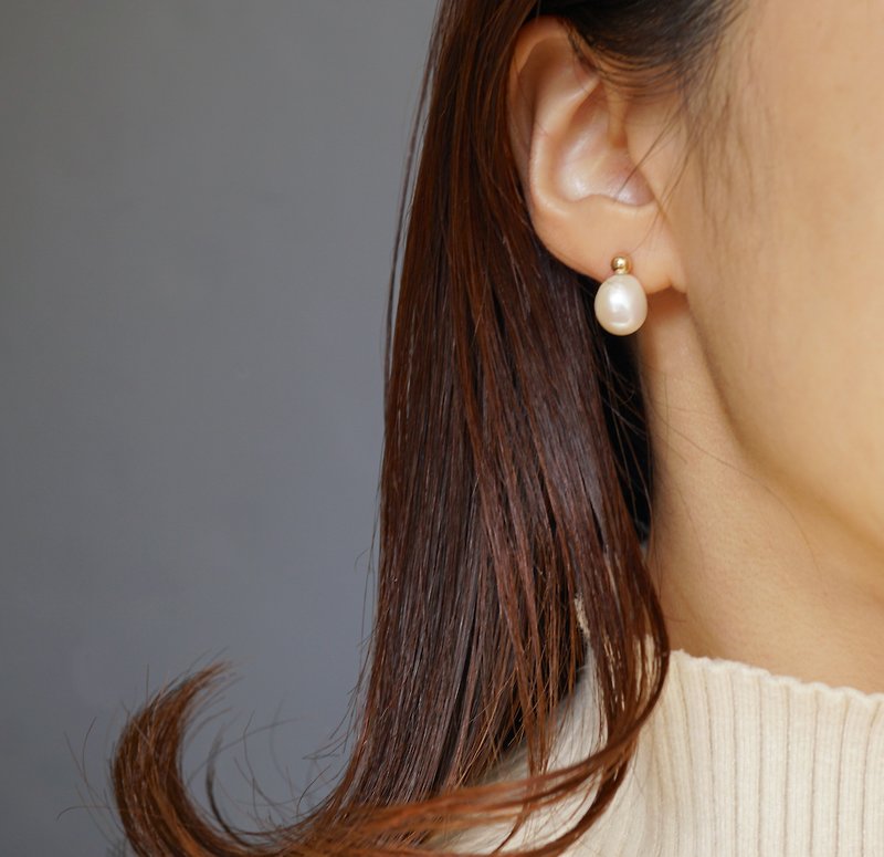 one of a kind_ 14kgf  Baroque Pearl Earrings【T1】