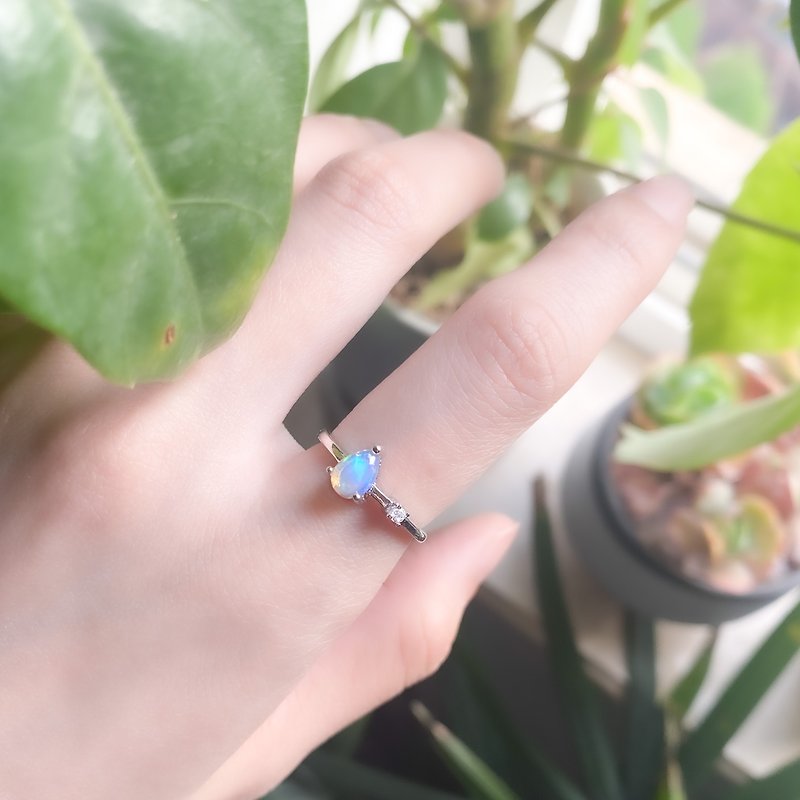 / Pear vortex smile / Opal Opal Opal 925 sterling silver handmade natural stone ring