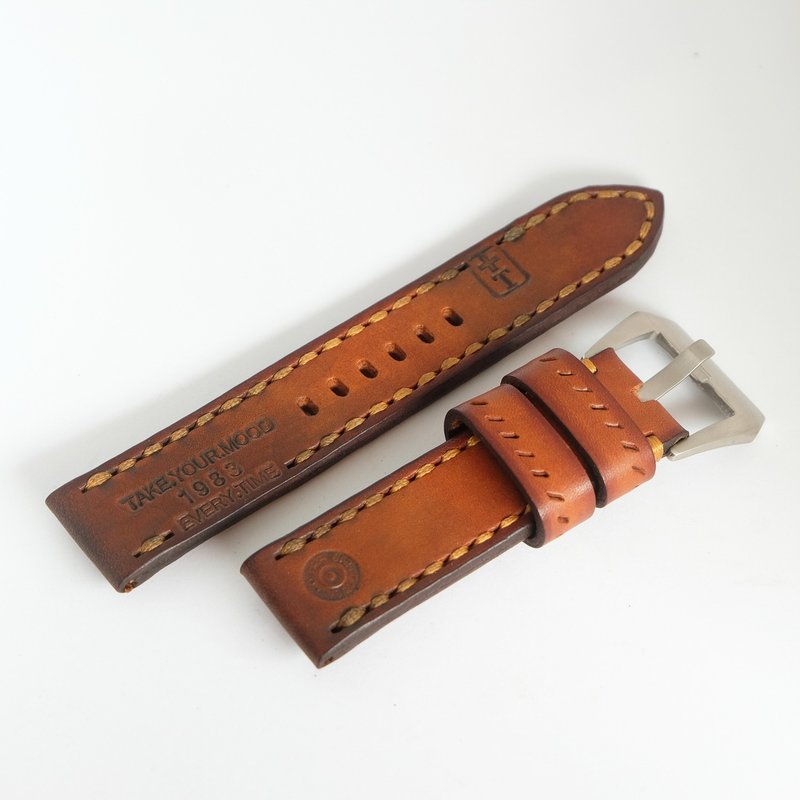 TYME strap Watch strap Ammo style - Watchbands - Genuine Leather Brown