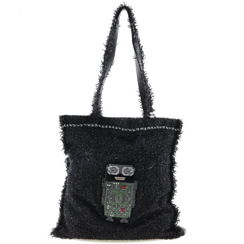 【日本直送】シャネル CHANEL トートバッグ ココマーク ロボット A94646 ツイード 黒/シルバー金具 ユニセックス【中古】 - 手提包/手提袋 - 棉．麻 黑色