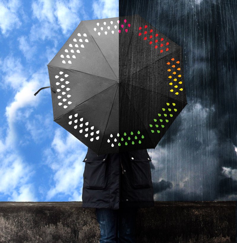 【英國 Suck UK 】彩虹遇水變色雨傘 - 雨傘/雨衣 - 其他金屬 多色
