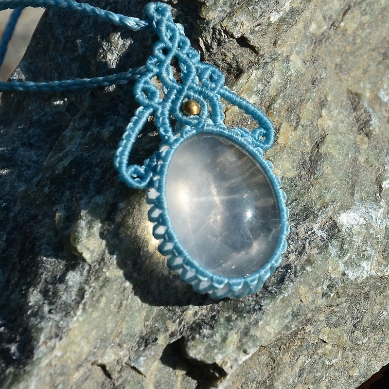 Rose Quartz Macrame Jewellery - Necklaces - Gemstone Transparent