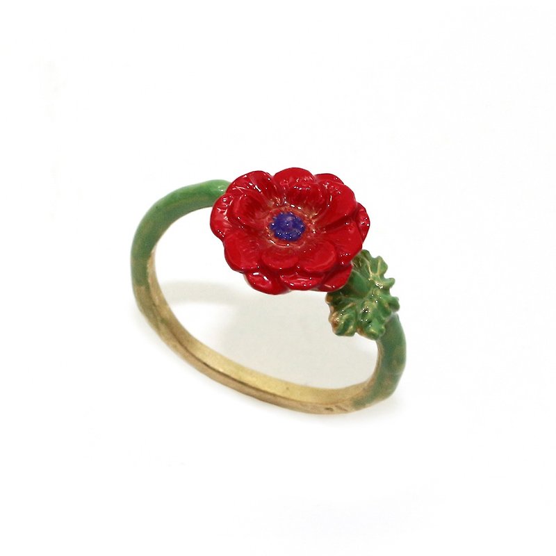 Anemone Ring Red RN143RE - General Rings - Other Metals Red