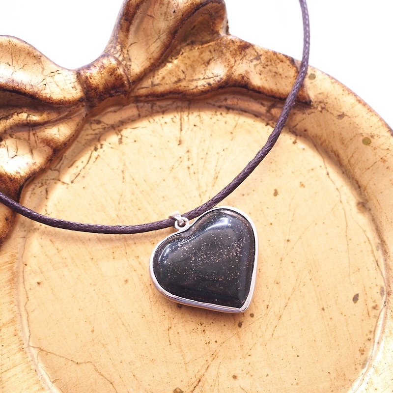 Aventurine heart shape Sterling Silver Handmade Pendant - Necklaces - Semi-Precious Stones Green