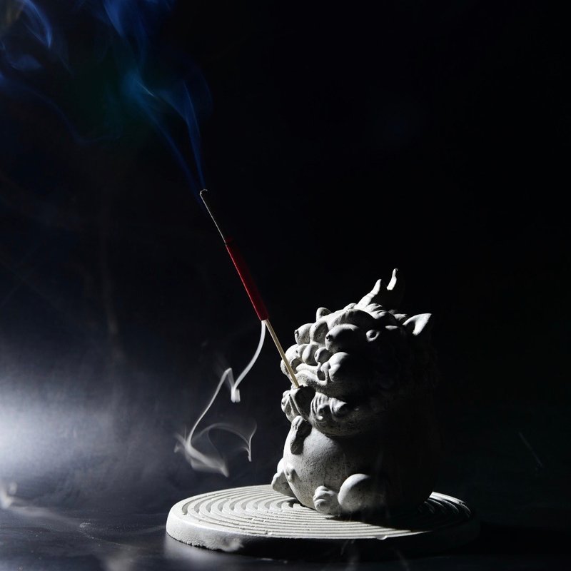 Cement chubby brave style incense set - Fragrances - Cement Gray