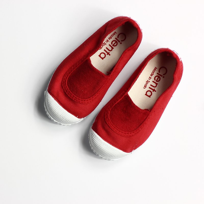 Spanish national canvas shoes CIENTA adult size red fragrant shoes 75997 02 - รองเท้าลำลองผู้หญิง - ผ้าฝ้าย/ผ้าลินิน สีแดง