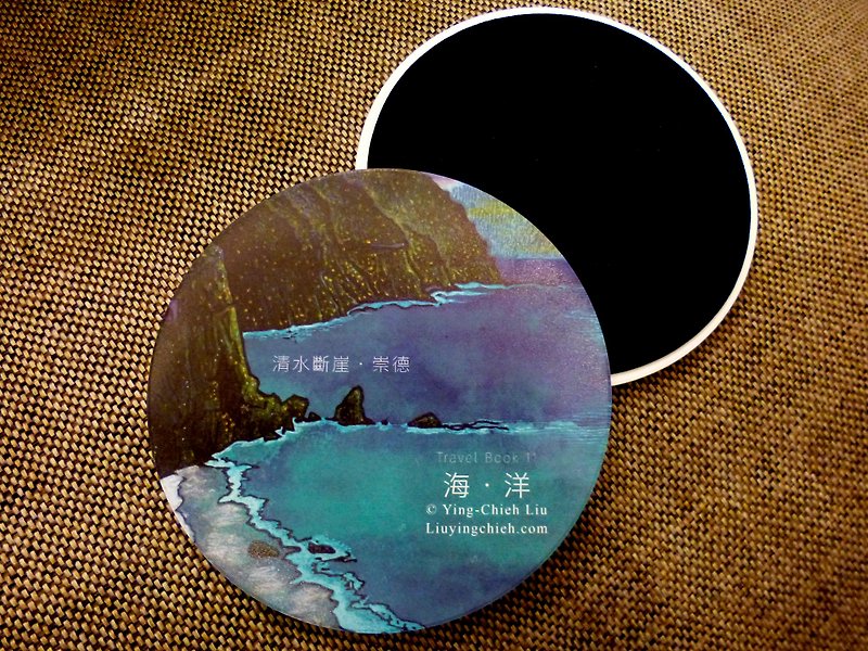LKK Farm ※ {||||| water cliff ‧ Zonta |||||} ○ ceramic heat magical water coaster - Coasters - Other Materials Blue