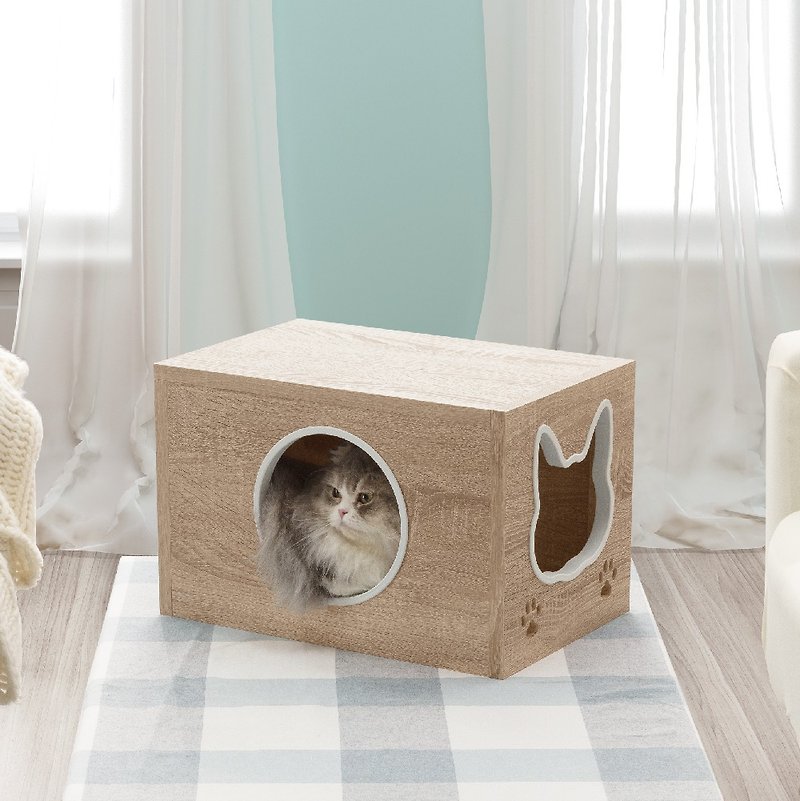 療癒小貓箱-實木貓窩.貓玩具