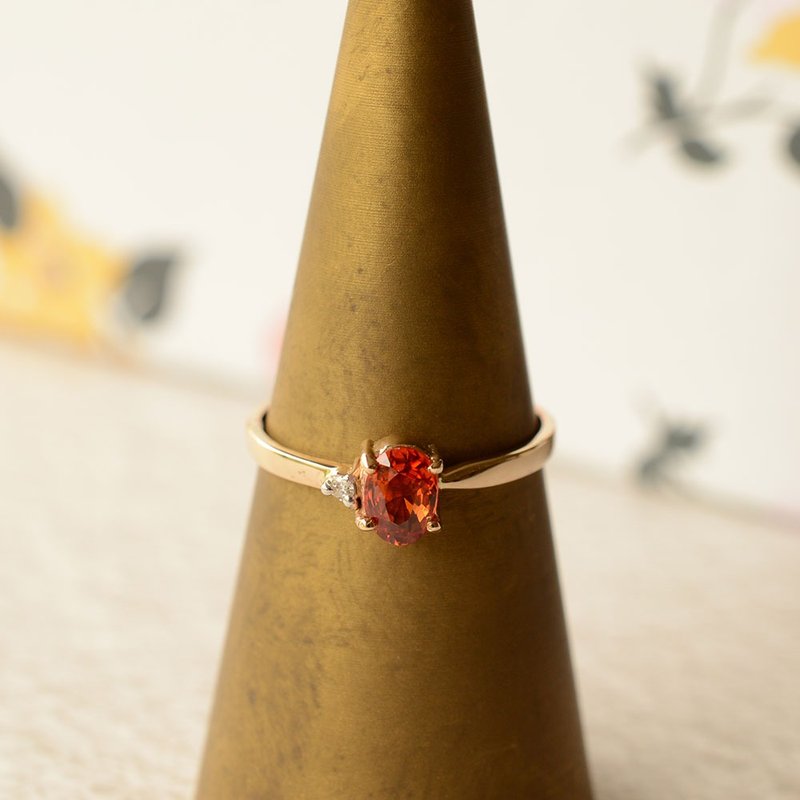 Sapphire ring, orange sapphire, K10 - แหวนทั่วไป - เครื่องเพชรพลอย 