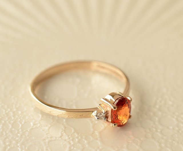 サファイアリング オレンジサファイア K10 - ショップ JEWELRY