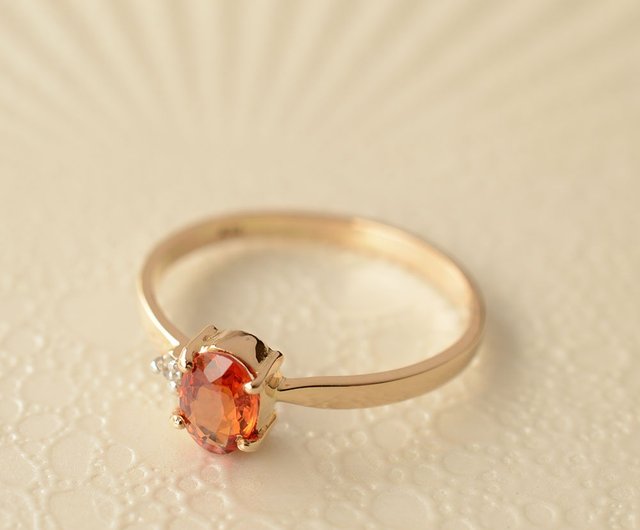 サファイアリング オレンジサファイア K10 - ショップ JEWELRY